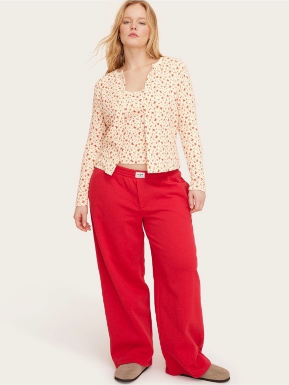 High-Rise Boxer Sweatpants - PARKE X TARGET Red M - Picture 3 of 5